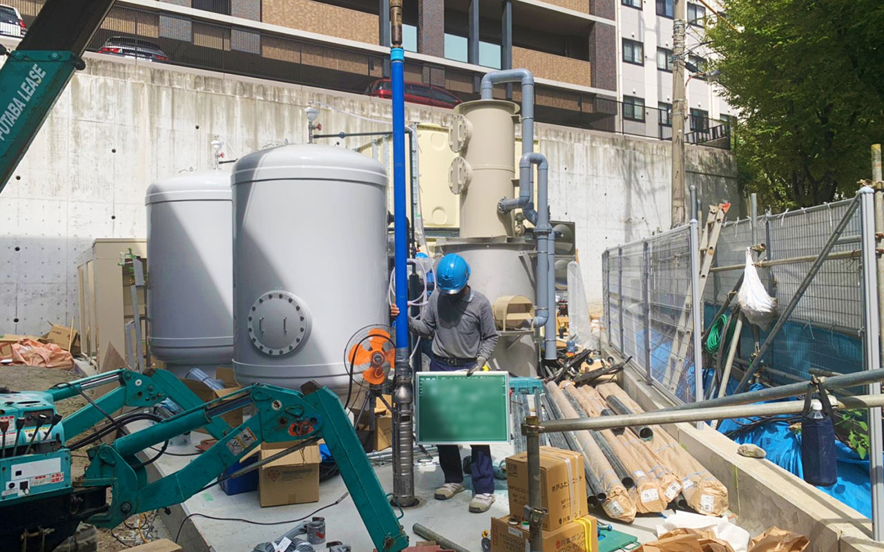 業務用ポンプ挿入