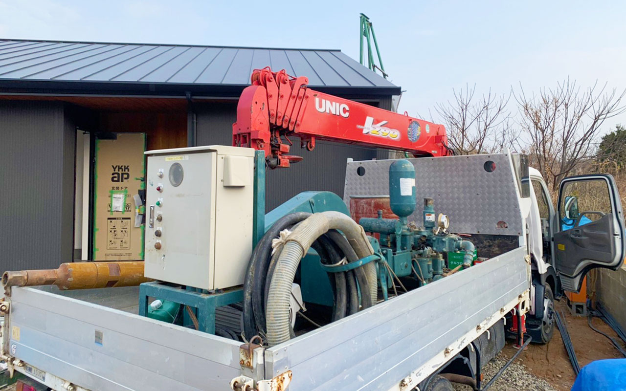 エアハンマー掘削・新築井戸工事（福津市神湊）令和4年