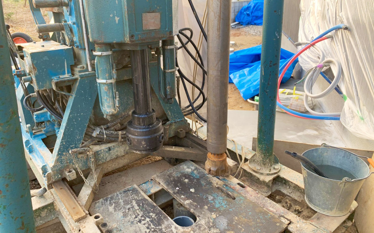 エアハンマー掘削・新築井戸工事（福津市神湊）令和4年