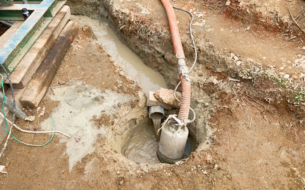 エアハンマー掘削・新築井戸工事（福津市神湊）令和4年