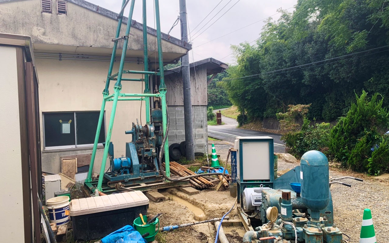 コスト削減「飲料水用・家畜用」として、井戸ボーリング工事（福岡市早良区）