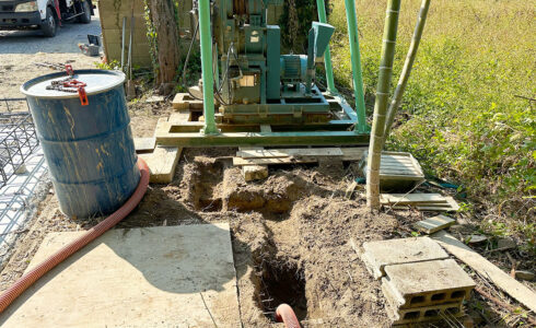 狭小なスペースでも井戸工事対応！飲料水用井戸（福岡県福津市）