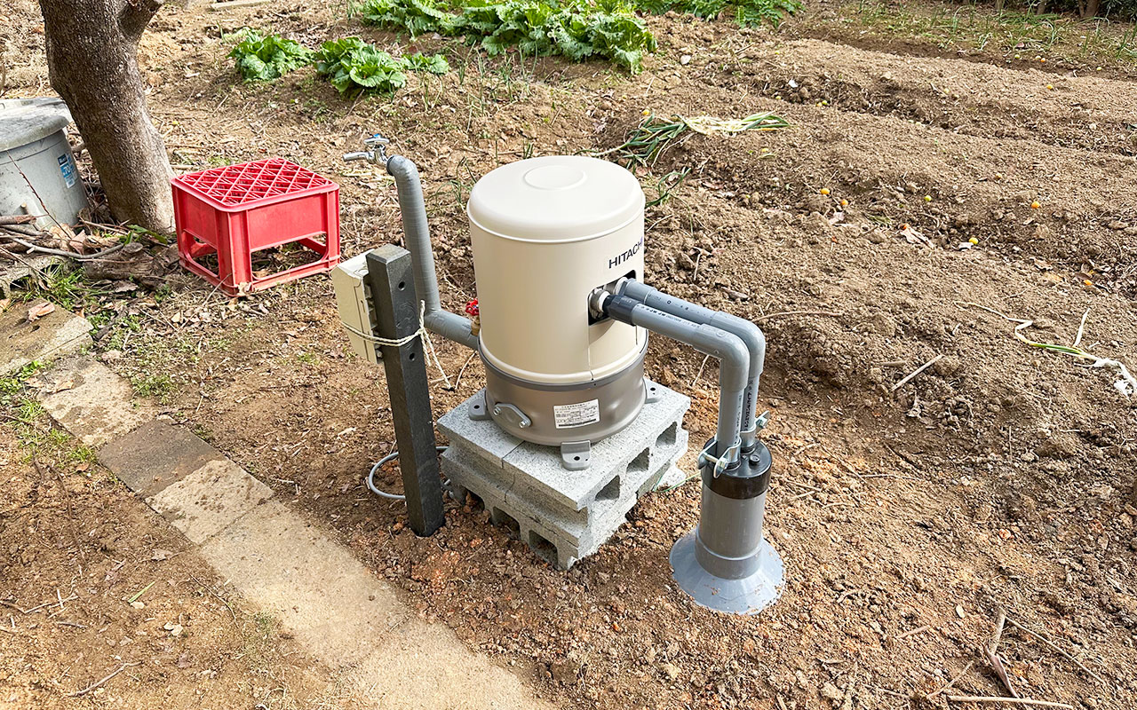 防災用、散水用井戸、ボーリング工事・井戸ポンプ取付(福岡市中央区)