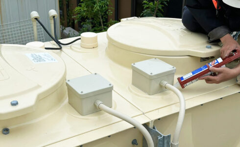 業務用水中ポンプの設置に伴う施設受水槽の電気制御工事（福岡市早良区）